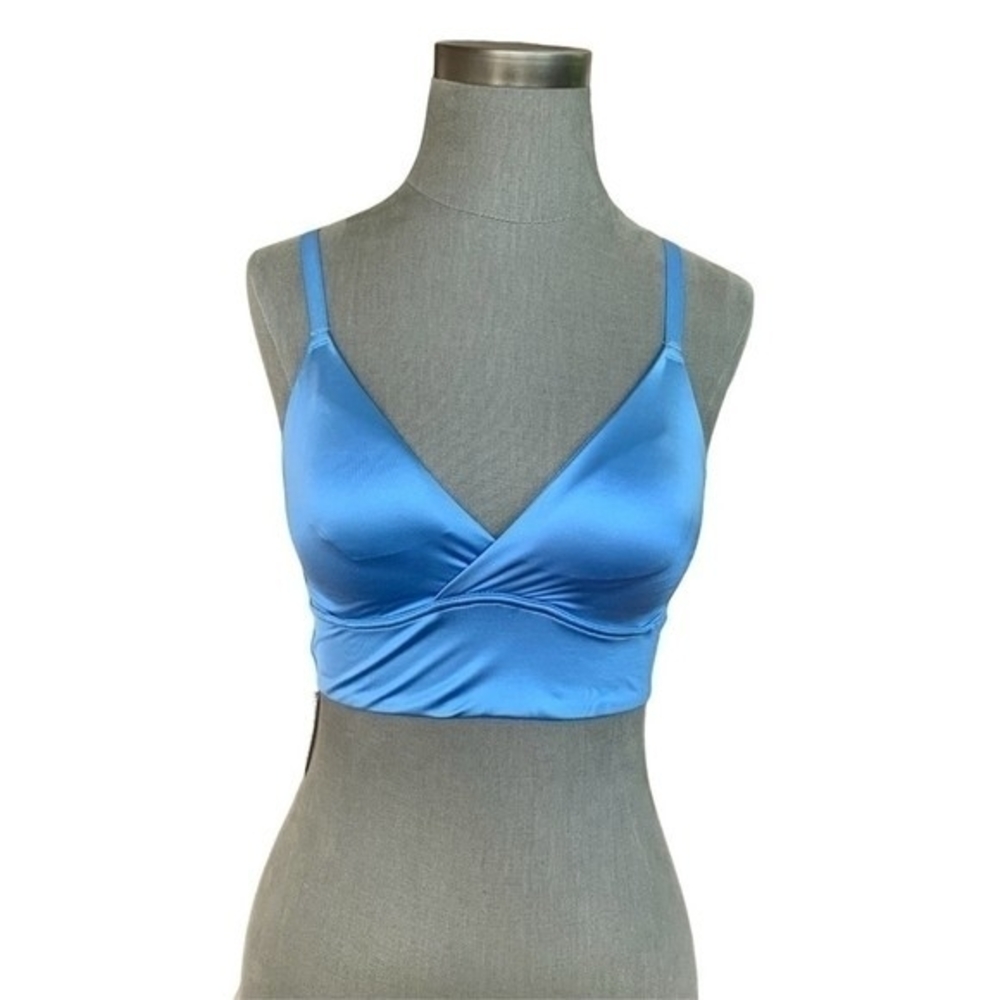 Adore Me Kali Contour Sports Bra Blue S Athletic Padded Workout Top NWT